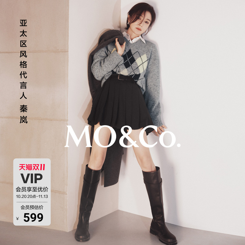 [Same Style as Qin Lan] Moco Knitwear Fair Isle Sweater Containing Sheep Wool by Mo&Co