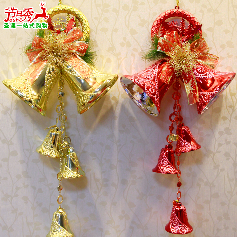 Christmas decorations Hanging bells String pendant Large double bells Shopping mall hotel charm scene Dragon clock arrangement