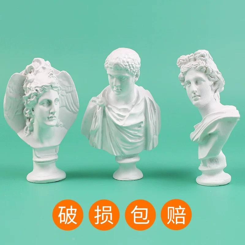 多索多西 Small art minifigure, human head, head sculpture, statue, nail decoration, mold, 10 pieces