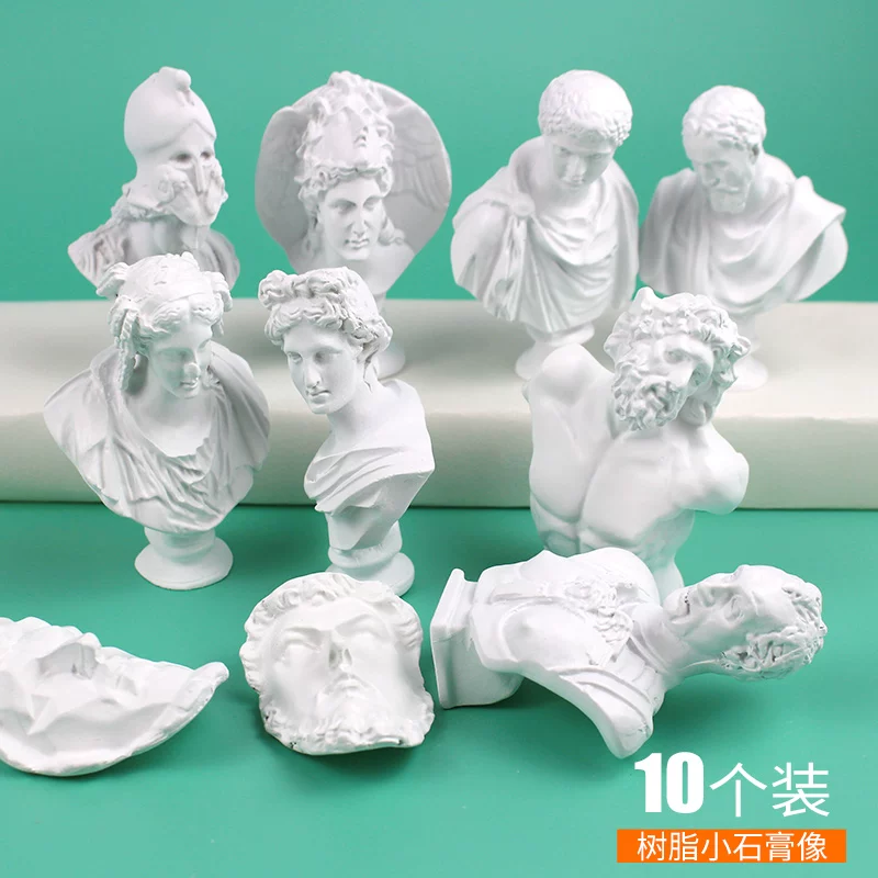 多索多西 Small art minifigure, human head, head sculpture, statue, nail decoration, mold, 10 pieces