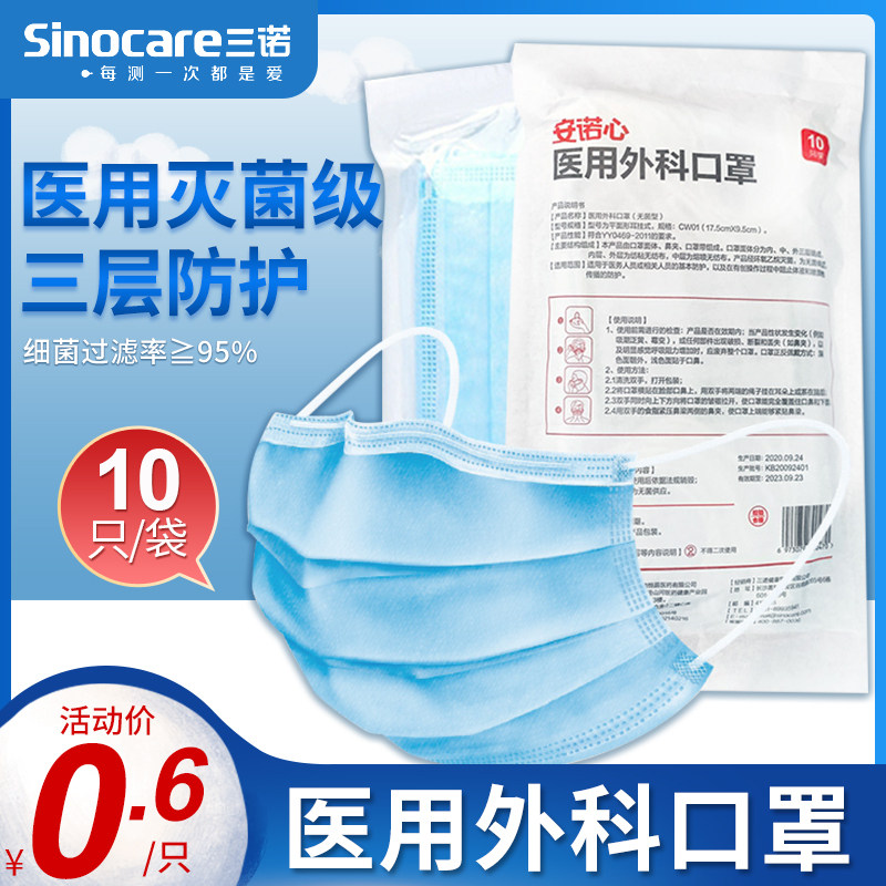 Sannuo medical surgical mask doctor's disposable three-layer anti-droplet germ protective medical mask