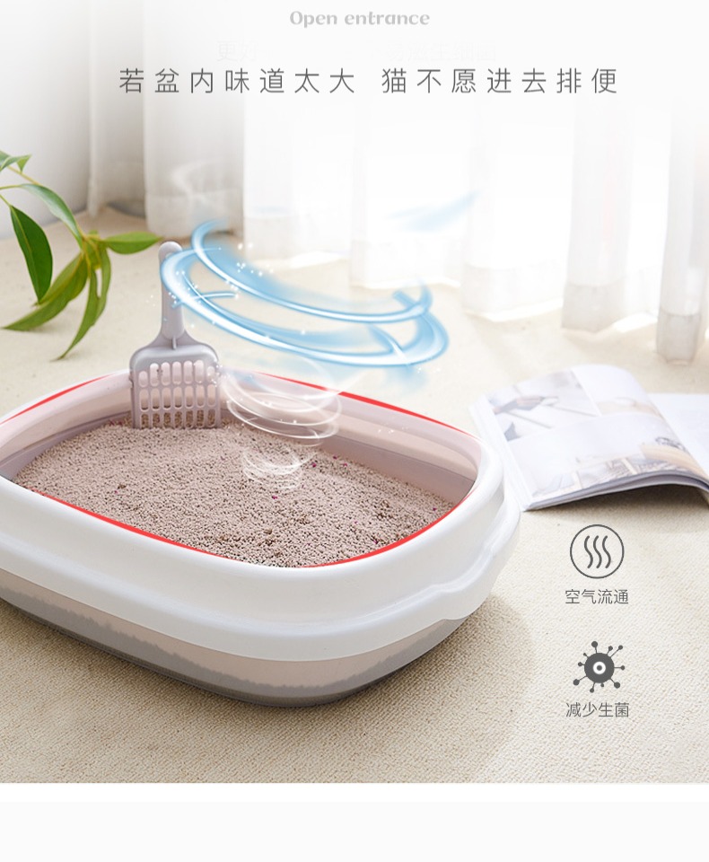 Mèo xả rác chống giật đầy đủ bán kín mèo lớn nhà vệ sinh mèo cát nồi chậu mèo nhỏ mèo cung cấp chất khử mùi - Cat / Dog Beauty & Cleaning Supplies bàn chải chải lông chó