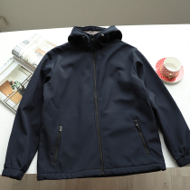 Outdoor Jacket Autumn and Winter New Mens Casual Versatile Sports Hooded Composite Fleece Warm Soft Shell Jacket