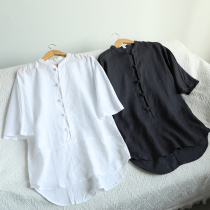 China Wind Linen Retro Shirt Summer Men Chinese Style Tang Loading Disc Buckle Design 100 Lap Up Collar Loose Jacket