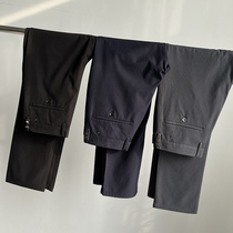 Spring new mens commuting simple all-match mercerized cotton texture slim fit straight-leg casual trousers
