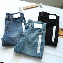 God pants series Kitano U family same style mens classic all-match casual cotton washed white straight jeans