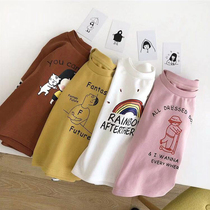 Early Spring Child Clothing Girls T-shirt Long sleeve Childrens autumn clothes fake Two new Korean version Baby beat the undershirt Ocean Gas 5