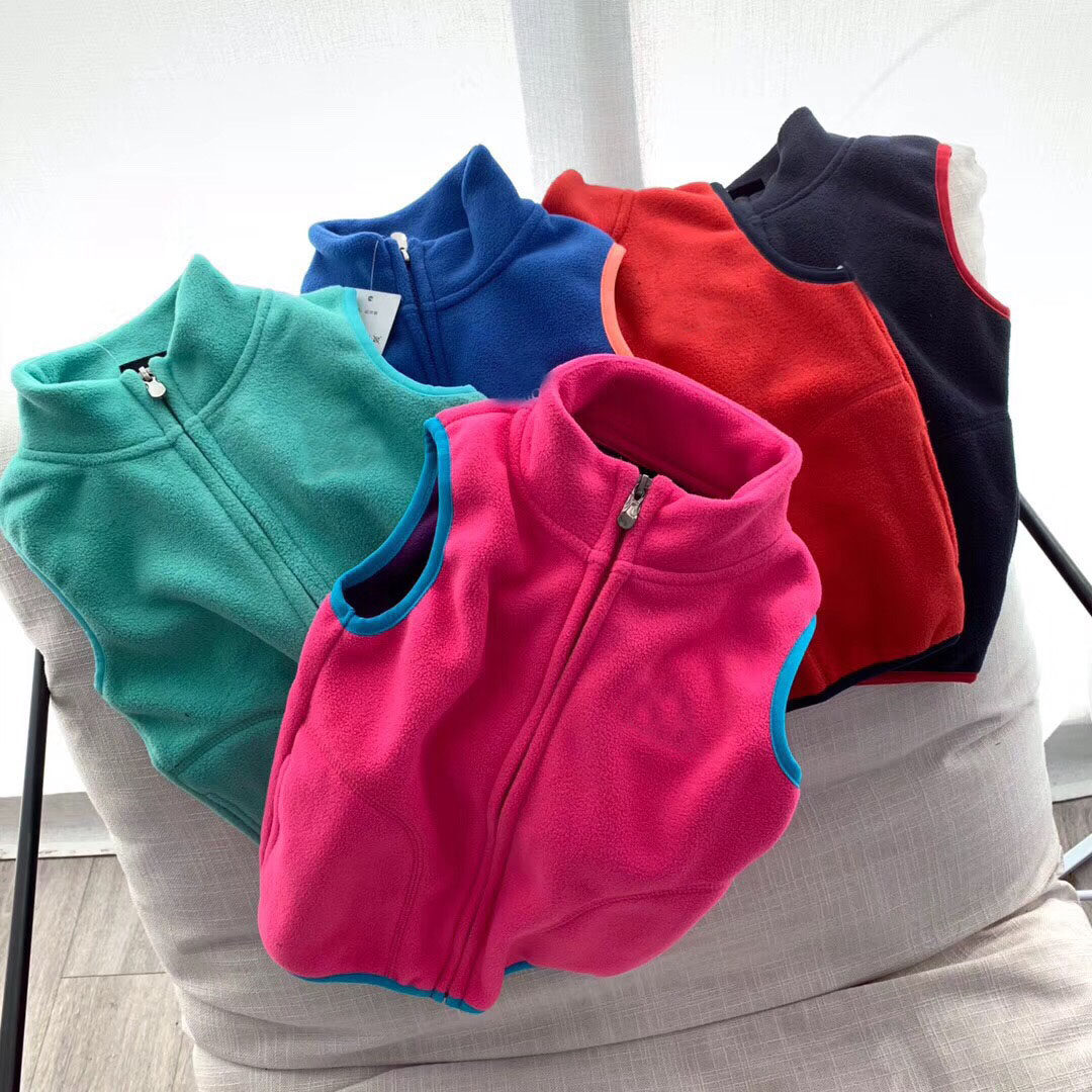 Children's polar fleece jacket boy baby vest vest 2022 new spring and autumn outside wear foreign style girls spring tops