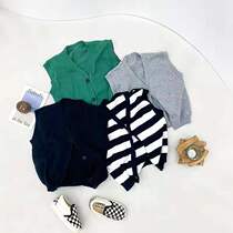 Waistcoat Vest Knit Korean Boy Clothing 2022 Fall New Girl Sweater Sweater Boy Autumn Korean version of children