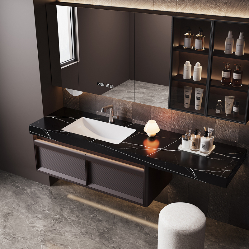 2026 Designer New Modern Bathroom Cabinet Set with Sintered Stone Vanity, Washbasin, and Sink Cabinet 2026 Designer New Modern Bathroom Cabinet Set with Sintered Stone Vanity, Washbasin, and Sink Cabinet