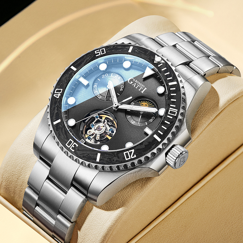 German Bugatti Watch Fully Automatic Mechanical Watch New Men's Watch Fashionable Waterproof Fashionable Diving Stainless Steel Model
