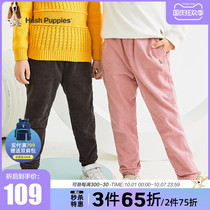 Childrens clothing childrens pants winter clothing comfortable boys casual pants girls corduroy trend double-layer thick trousers