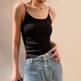 撞色吊带背心女夏季2026新款纯欲风性感辣妹修身内搭无袖打底上衣