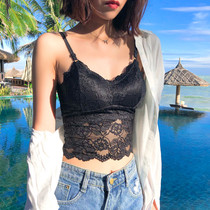 Beauty back harness net red explosive Lace Vest Woman anti-light wrap Chest Underwear Bottom of the bottom lap with chest cushion Breasted Breast