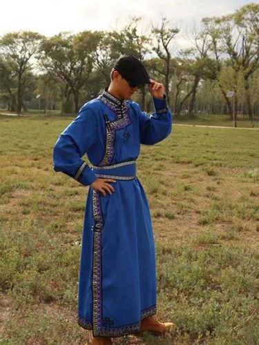 Монгольская одежда Монгольская халат черная монгольская этническая одежда мужская ежедневная одежда Монгольская одежда мужская одежда мужская одежда