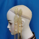 Металлический этнический аксессуар для волос для невесты с кисточками