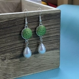 Модная ретро небольшая дизайнерская этническая подвеска из жемчуга, серьги, аксессуар, городской стиль, этнический стиль, серебро 925 пробы