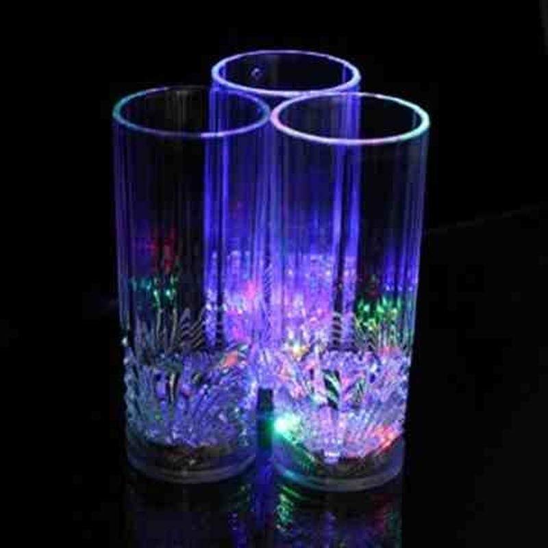 Personality adding water to light to shine cups sparkling water to turn bright sensing water glasses creative suitors for wedding birthday present-Taobao