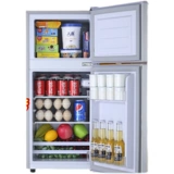 Дубы небольшой холодильник Домохозяйство Небольшое аренда общежития для мини -маленькой квартиры однородная двойная открывающаяся дверь Открытие энергии холодильник холодильник