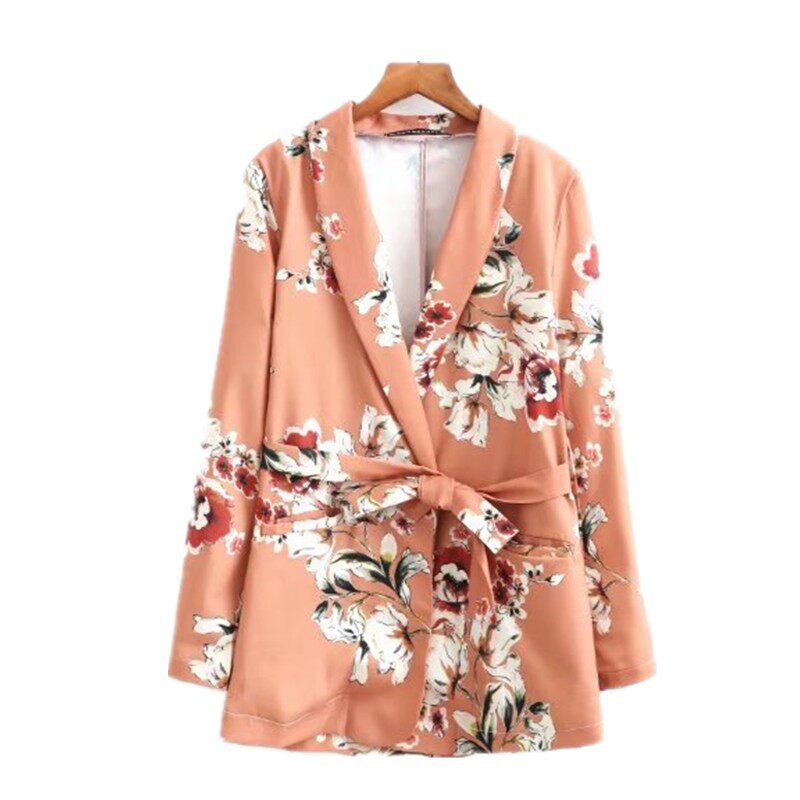 1988 women's clothing 17 new European and American floral printed western suit jacket printed casual pants printed suit