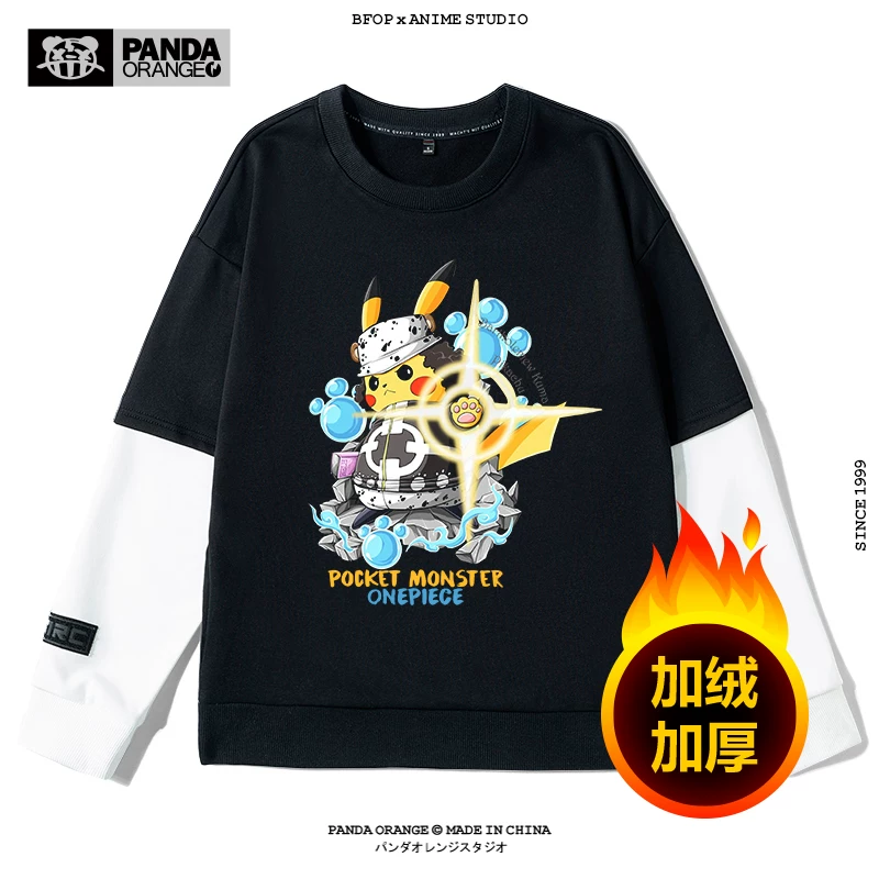 Свитер One Piece ко-брендированный Pokémon Animation Pikachu забавный креативный принт медведь шторм-царь одежда