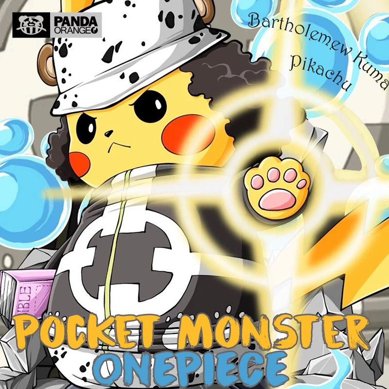 Свитер One Piece ко-брендированный Pokémon Animation Pikachu забавный креативный принт медведь шторм-царь одежда