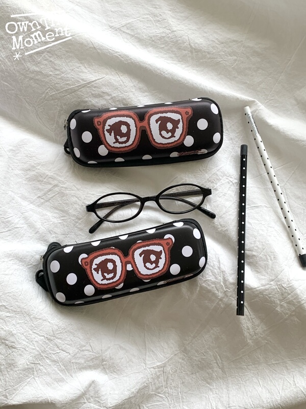 [Red Glasses] Original Ins-Style Cartoon Glasses Case Student Creative Portable Pen Case Storage Box Nio Collaboration