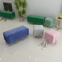 Shoe stool Door household shoe stool Clothing store cloakroom rest fabric sofa stool Long bed tail stool
