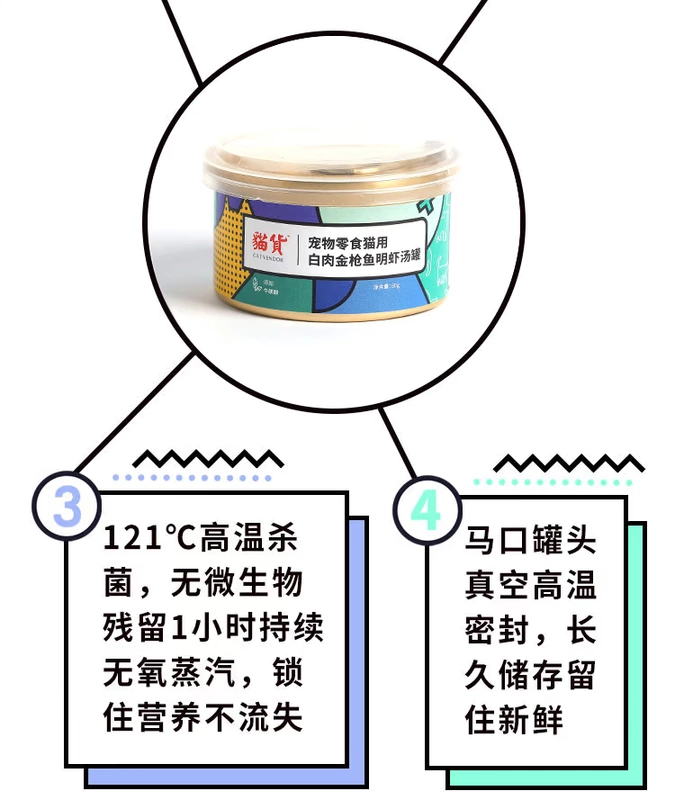 Thức ăn cho mèo tôm cá ngừ đóng hộp cho mèo đồ ăn nhẹ cho mèo trưởng thành vỗ béo dinh dưỡng bổ sung canxi thịt trắng 80g * 6 - Đồ ăn nhẹ cho mèo