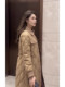 European-Style Khaki Long down Jacket with a Turn-Down Collar, 2026 Spring, High-End, Super Stylish, Lightweight, Trendy Small Cotton-Padded Jacket for Women