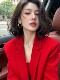 Early Spring Trendy and Versatile High-End Small Suit with Unique and Beautiful Temperament, Commuter Style Red Blazer for Women