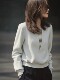 Spring Season, Very Stylish and Unique Design Tops, Chic, Sophisticated, Niche, Non-Repetitive, Trendy, Age-Reducing Gray Sweatshirt