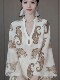 Elegant and Sophisticated Blouse with French Style, High-End Feel, Light Luxury, Niche Design, Ramie Print Shirt for Spring