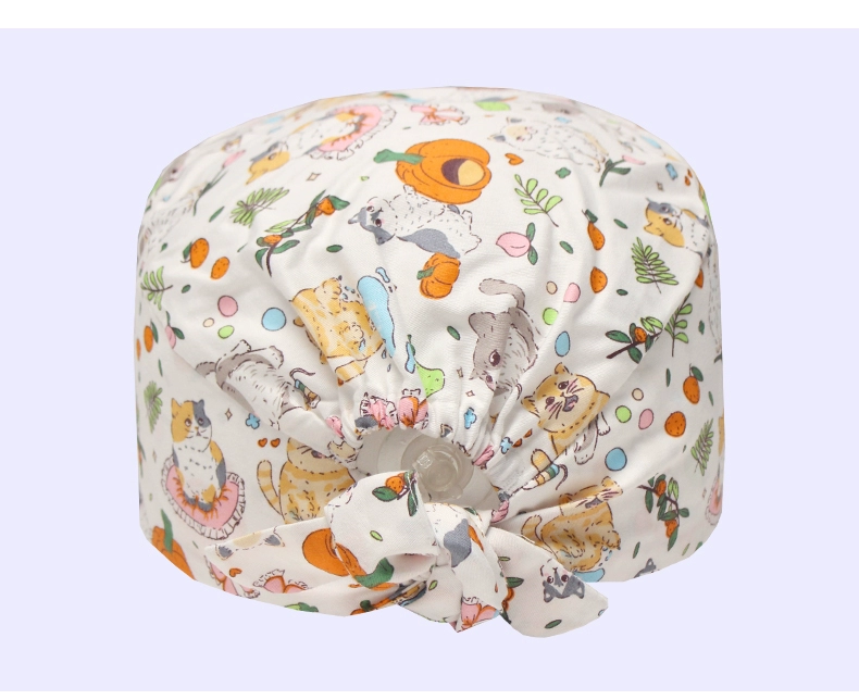 Mũ phòng phẫu thuật Miruman nữ cotton nguyên chất y tá mũ tròn in hình mũ bếp dầu Hút khói mũ bác sĩ đặc biệt mũ nam mũ giấy y tế