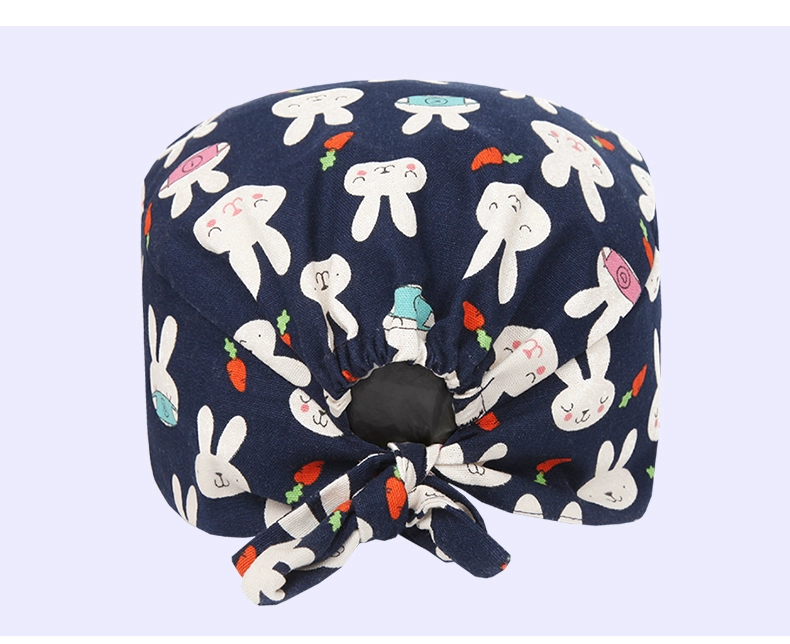 Mũ phẫu thuật Miruman nữ cotton nguyên chất phòng mổ mũ in hình y tá mũ nha khoa thẩm mỹ viện mũ bác sĩ Mũ Baotou mũ con sâu y tế