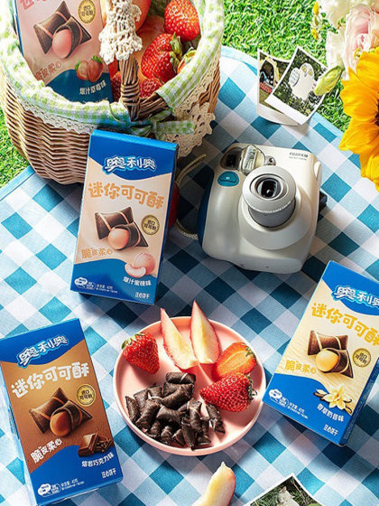 奥利奥可可酥夹心饼干巧克力味巧心结草莓味休闲小吃零食装饰饼干