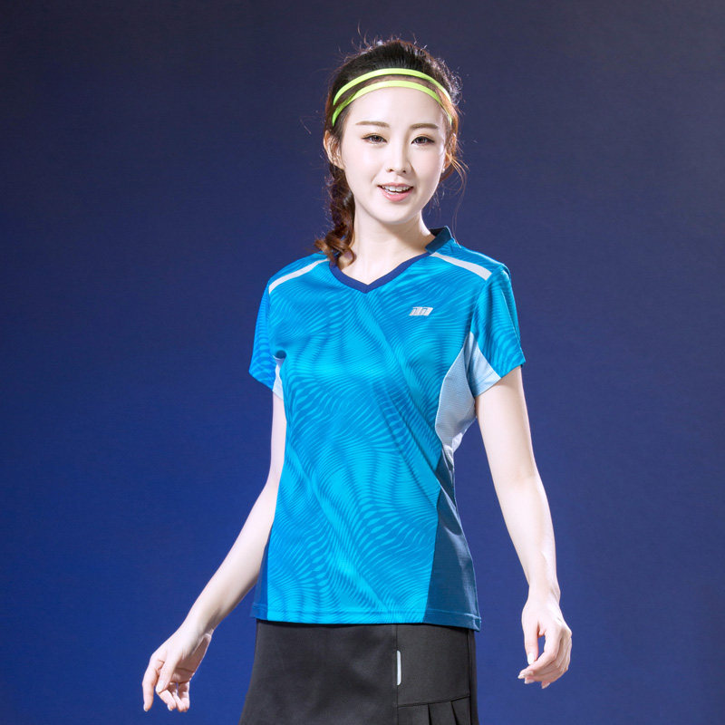 2022 Korean version badminton suit male and female blouses Summer speed dry short sleeves large size printed net tennis ball sport T-shirt