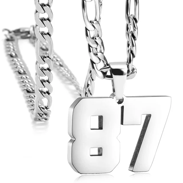 Number Pendant Necklace Sports Jersey Number Number Necklace Stainless Steel Number Pendant Necklace