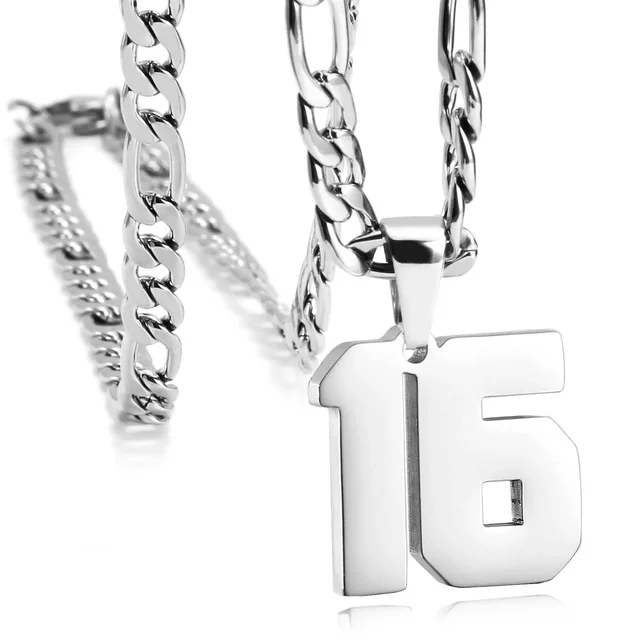 Number Pendant Necklace Sports Jersey Number Number Necklace Stainless Steel Number Pendant Necklace