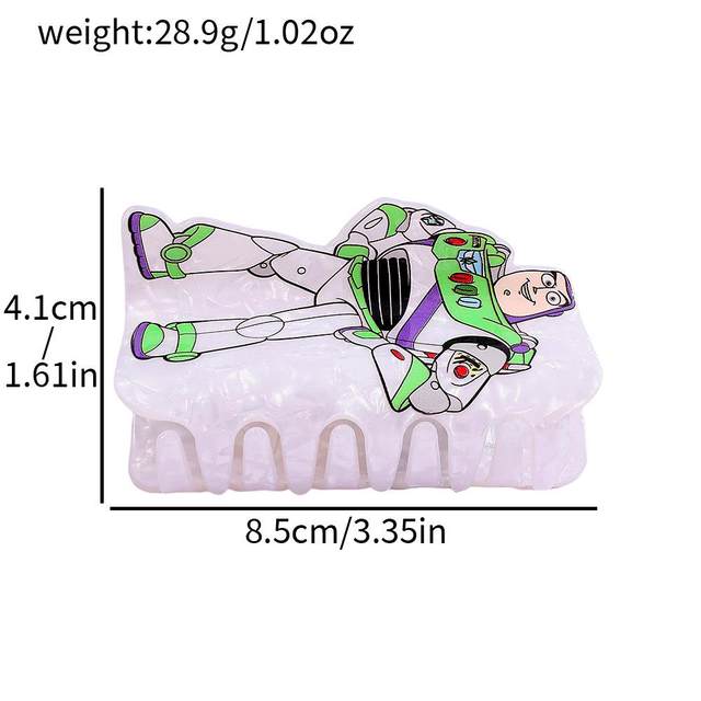Cross-Border Popular Cartoon Character Buzz Lightyear Acrylic Hair Accessories Hair Claws Hair Clips