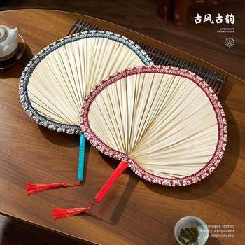 Old-Fashioned Palm Leaf Fan, Summer Household Handmade Waist Fan, Chinese Ancient Style Large Banana Leaf Fan, Durable Sunflower Fan for Children
