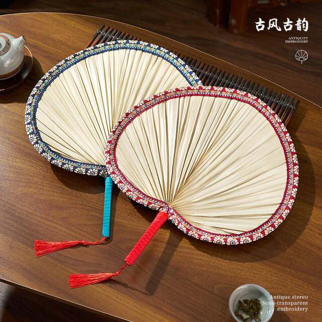 Old-Fashioned Palm Leaf Fan, Summer Household Handmade Waist Fan, Chinese Ancient Style Large Banana Leaf Fan, Durable Sunflower Fan for Children
