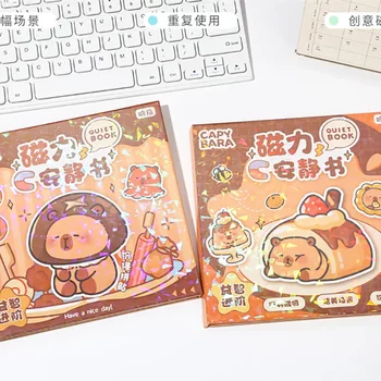 Snap Finger Capybara Magnetic Quiet Book (12 Pieces/Display Box) Handmade Dress-Up Quiet Book