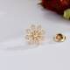 New Stylish and Fresh Cute Floral Zircon Small Lapel Pin, Korean and Japanese Style Chanel-Inspired Versatile Safety Pin