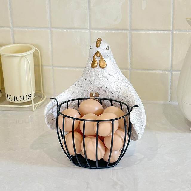 American-Style Pastoral Style Chicken-Shaped Storage Basket for Home Kitchen, Fruit and Egg Basket, Storage Basket for Household Use