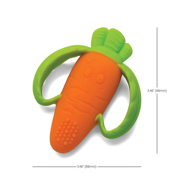Carrot-Shaped Teething Toy, Soft Silicone Tooth Grinder, Toddler Toy, Anti-Hand-Chewing Teething Stick
