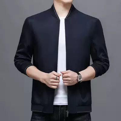 Spring stand-neck business casual jacket 30-50 year old shirt middle-aged men's coat dad wear thin jacket