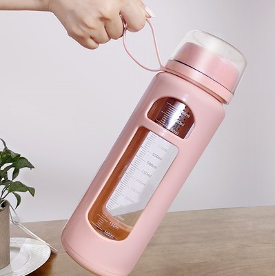 800ML超大号大容量玻璃杯双层隔热防摔水杯