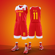 2019 China mens basketball clothing basketball clothing suit Mens custom training vest student blue ball sports jersey printing