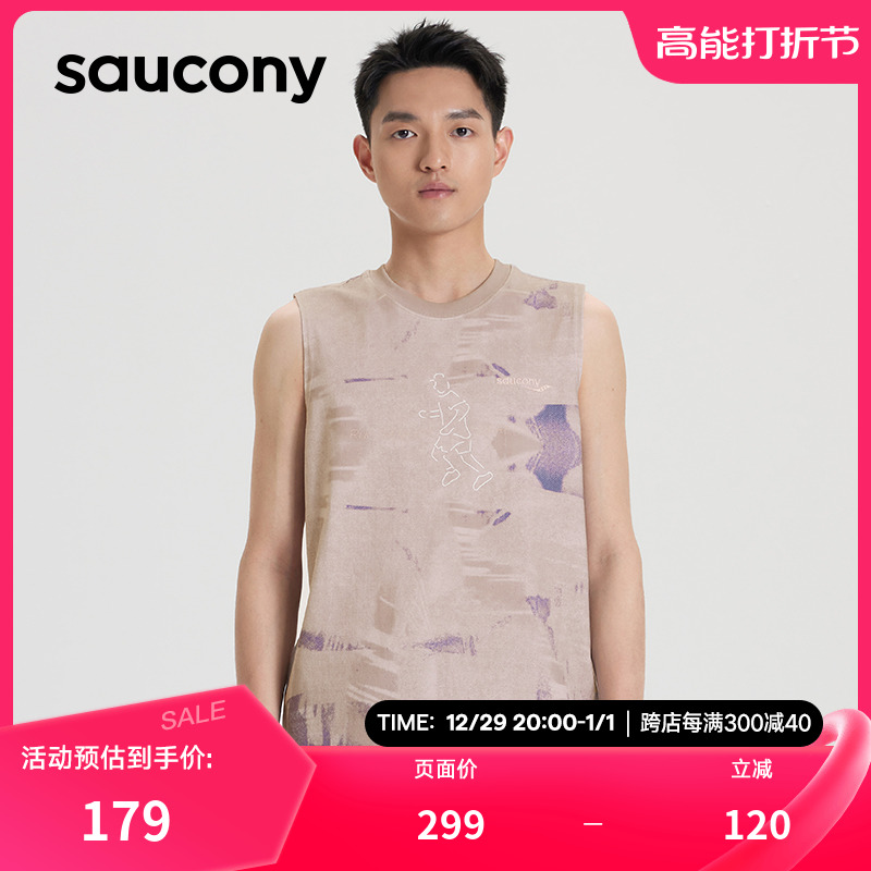 Saucony Soconny 2023 autumn winter new sport Men's sleeveless casual trend T-shirt breathable Fashion easing-Taobao